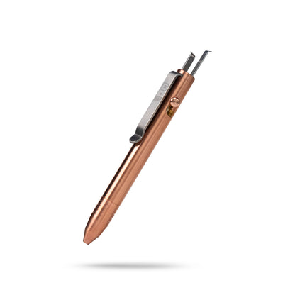 Knafs multi tool pen in copper with a sleek finish and integrated tools for versatile use
